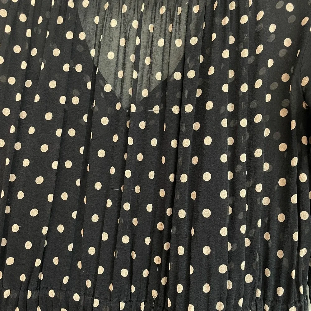 NICHOLAS Black‎ Polka Dot Chiffon Ruffle Mini Dress 0